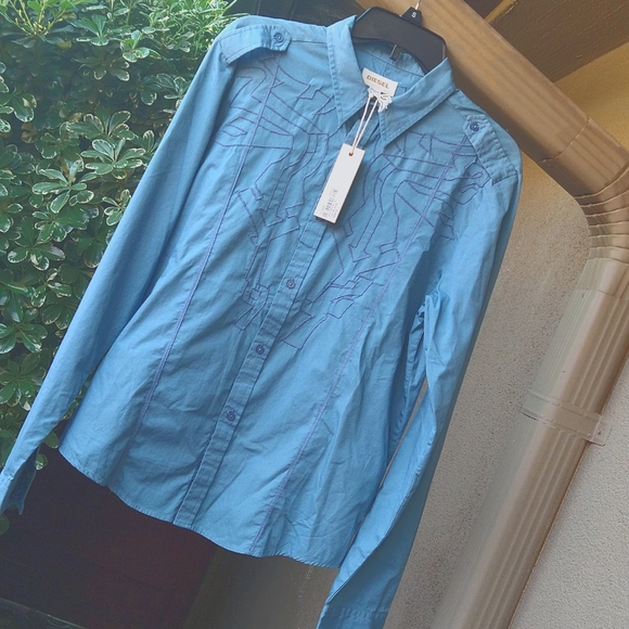 SIZE M: DIESEL BUTTON UP DRESS SHIRT - Picture 5 of 6